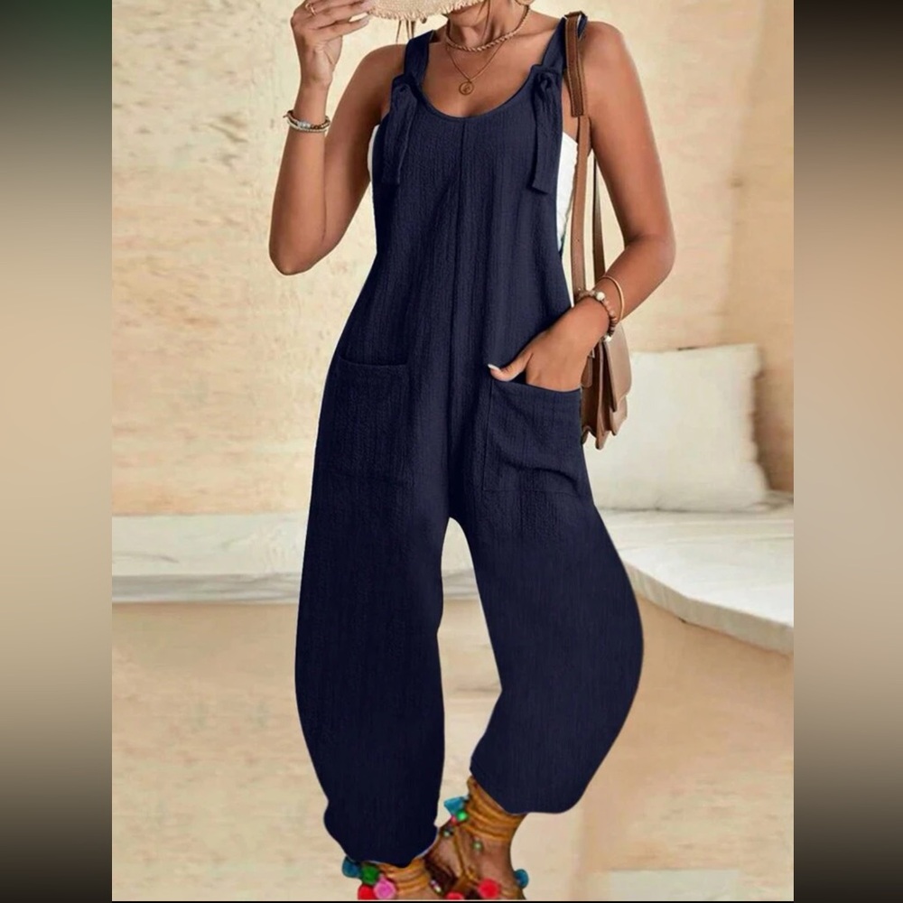 Boho cami jumpsuit with pockets